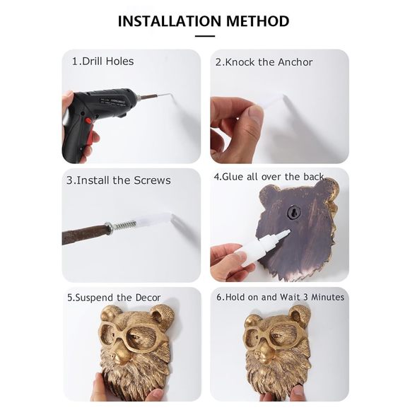 3d Animal Head Wall Mount Ornament, Animal Heads For Wall Art Hanging😺 - Picture 4 of 7